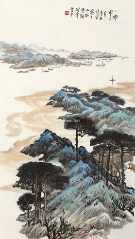 陆贤能     山水