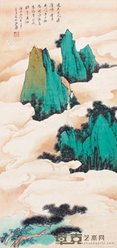张大千 山水 92×43cm