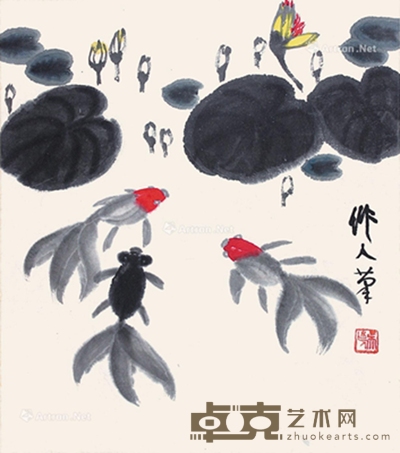 吴作人 金鱼 44×49cm
