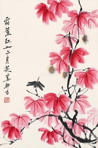 娄师白     红叶蜻蜓