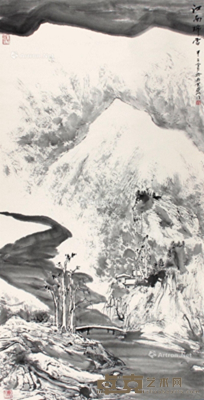 亚明     江南瑞雪 136×68cm