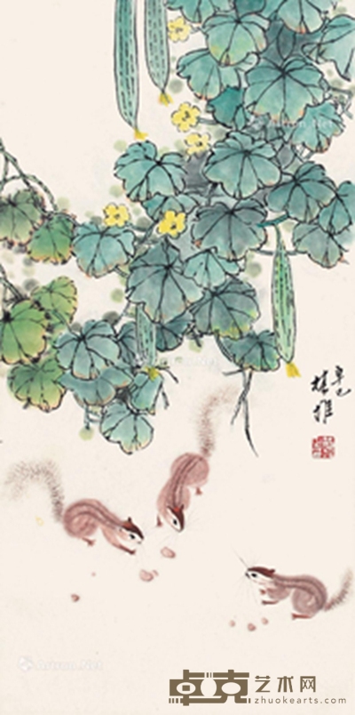 方楚雄 松鼠 69×34cm