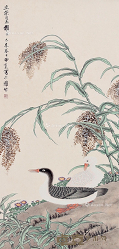 田世光     双鹅 91×44cm