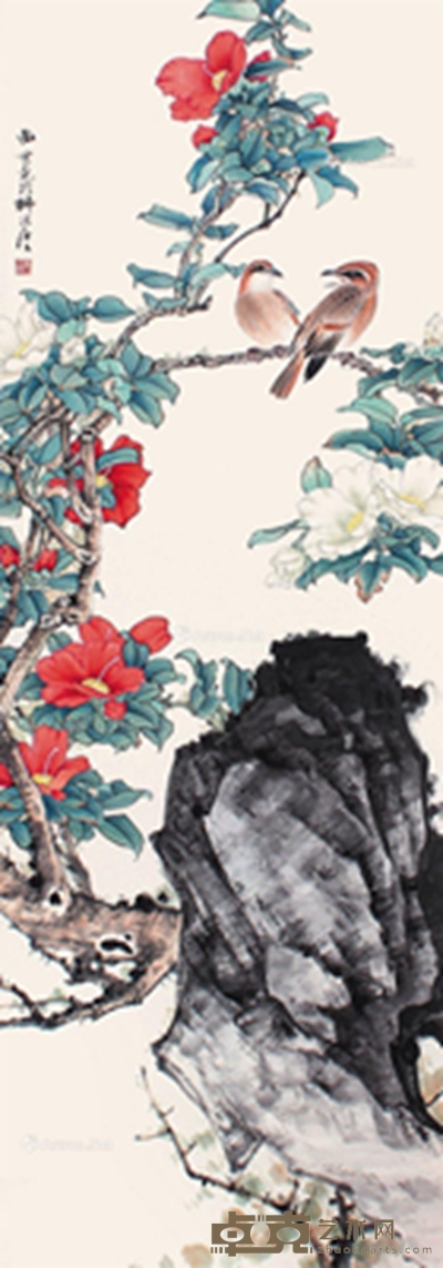田世光 花鸟 149×51cm