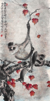 高奇峰     母子猴