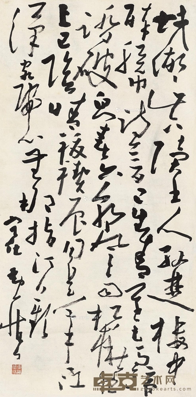 草书七言诗 立轴 水墨纸本 133.5×66cm