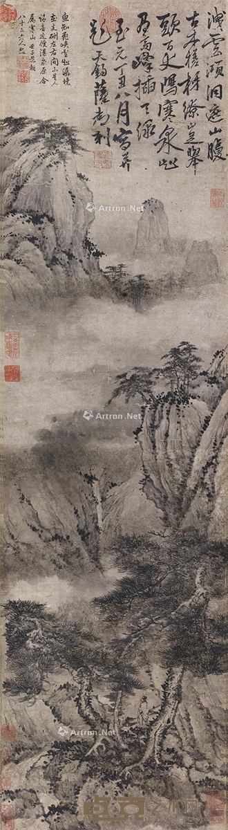 古木寒泉 立轴 水墨纸本 125×34cm