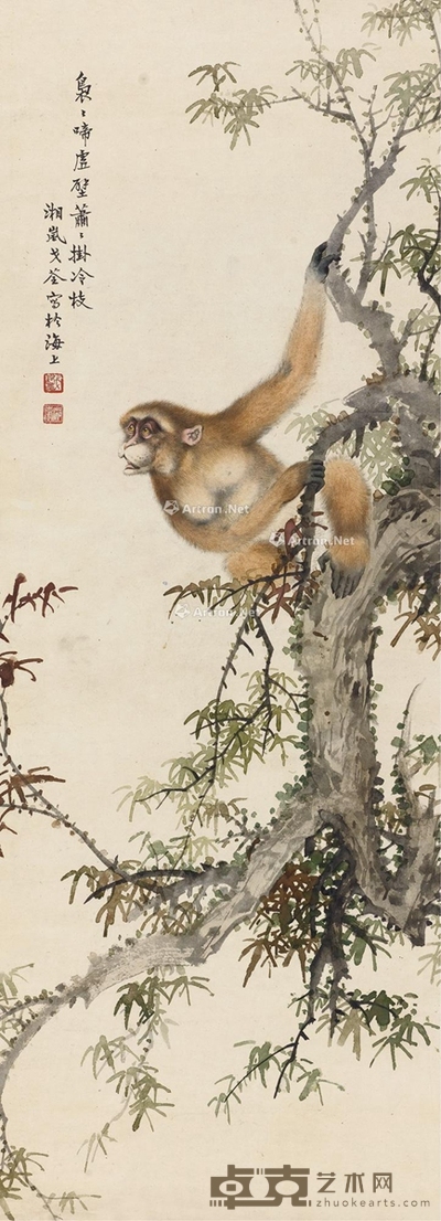 袅袅啼虚壁 立轴 设色纸本 84×31cm