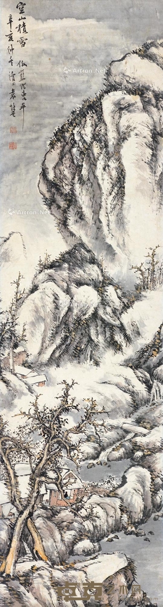 空山积雪 立轴 设色纸本 140×37.5cm