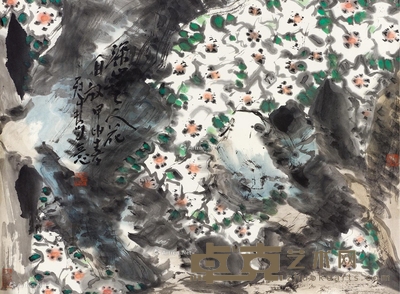 花自放 镜片 设色纸本 51×71cm