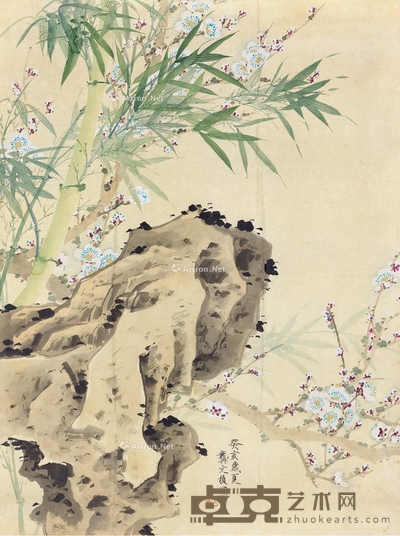 三清图 镜片 设色纸本 81.5×60cm