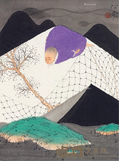 天界 镜片 设色纸本 44.5×33cm