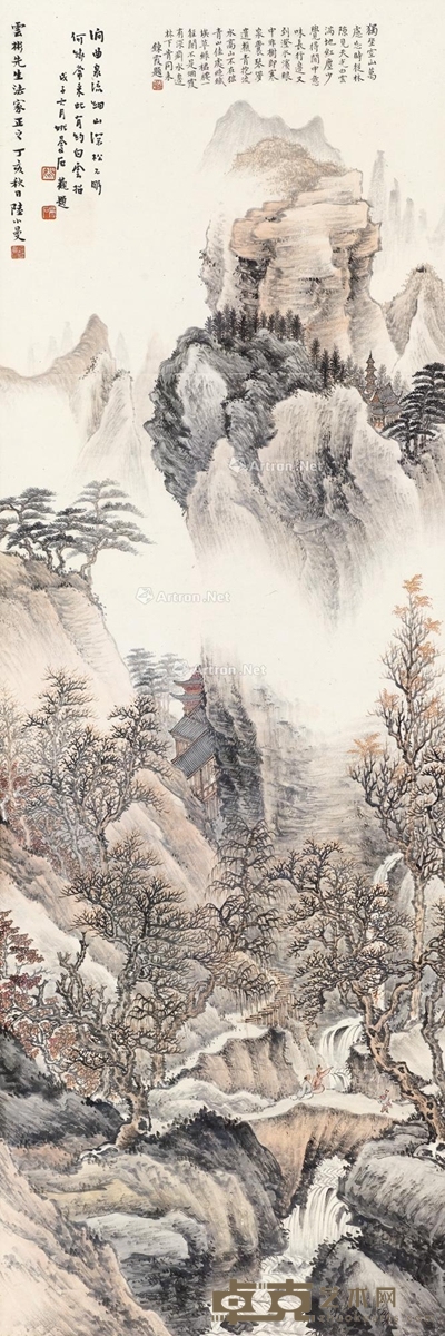 山水 立轴 设色纸本 98.5×32.5cm