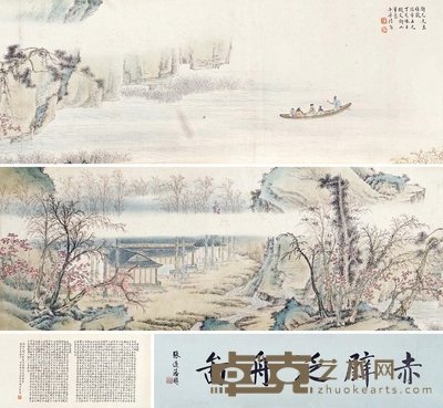 赤壁泛舟图 手卷 设色纸本 23×117cm