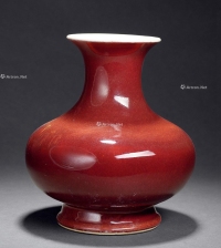 清中期 霁红釉尊