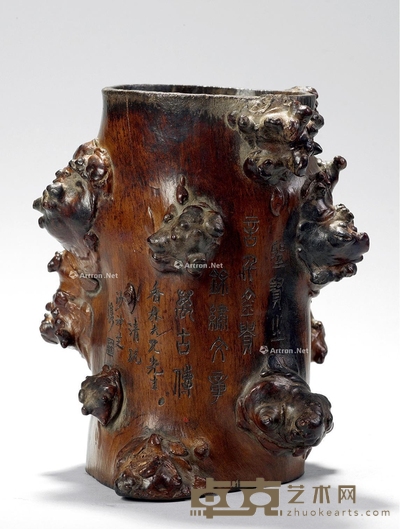 清 树根花插 高15cm