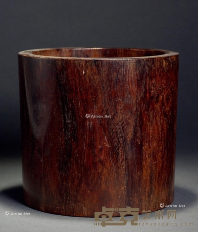 清 黄花梨素面笔筒 高17.5cm;直径19cm