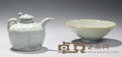 明以前 湖田窑壶盏 壶宽10cm；高8.5cm；盏直径11.5cm；高5cm