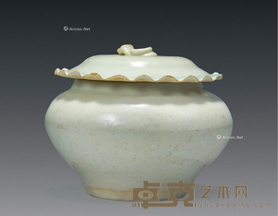 明以前 湖田窑莲叶罐 高7.5cm;直径9cm