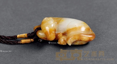 清代 玉卧马 长4.8cm