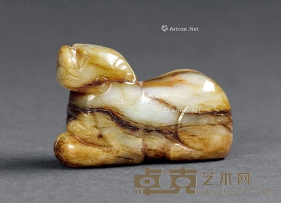 明代 玉瑞兽 高3cm;长4.5cm