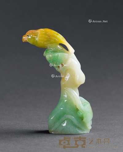 清代 翡翠鹦鹉 H:7.8cm