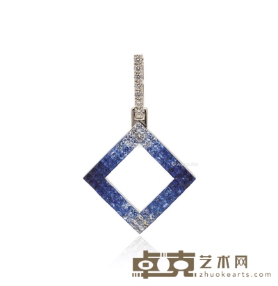 泰国渐变蓝宝石项链 --
