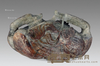 和田玉雕双鹅摆件 长42cm;高22cm