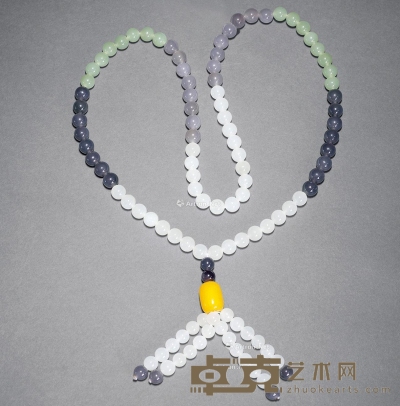 四彩珠串项链 直径0.8cm