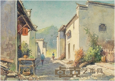 潘思同 1960年作 江南小街 13.4×19cm