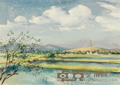潘思同 1957年作 塔 18.5×26.2cm