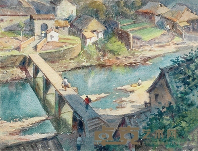 潘思同     1964年作 坝桥 21.5×28cm