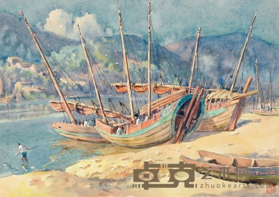 潘思同     1963年作 凉舟 38×55cm