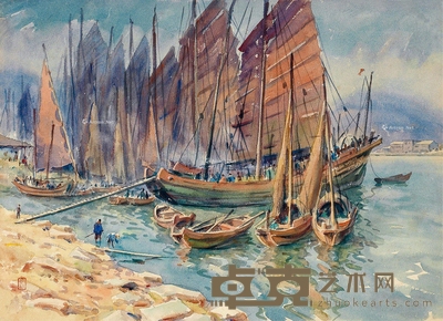 潘思同     1964年作 千帆待发 39×54cm