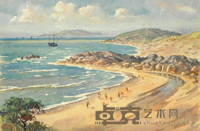 潘思同 1964年作 海滩 36×55cm