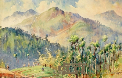 潘思同     1963年作 上虞·山景 33.3×53cm