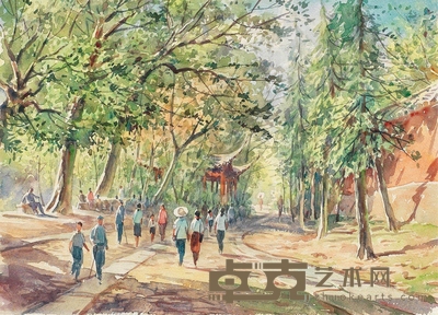 潘思同 1960年作 杭州·灵隐寺 20×27.5cm