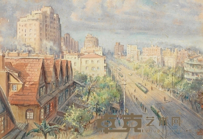 潘思同     1962年作 淮海中路常熟路口 36.3×53.2cm