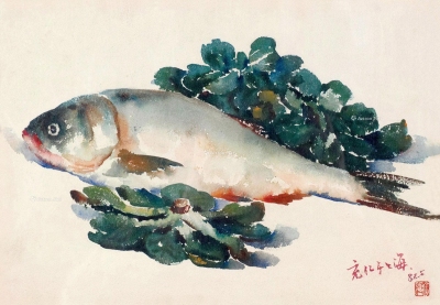 张充仁     1982年作 鱼