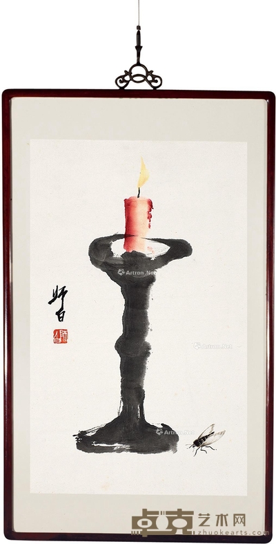 娄师白 铁灯台 50×26cm