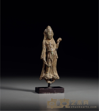 唐·铜鎏金观音菩萨像 高：11cm