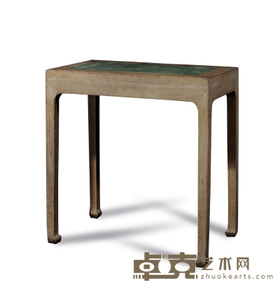 清· 榉木嵌石供桌 高：78.5cm 长：73cm 宽：43.5cm