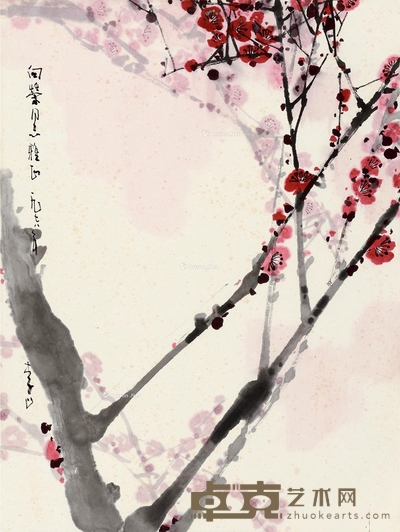 李山 1978年作 红梅 45.5×34.5cm