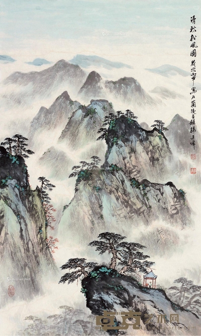 杨建伟 2016年作 清秋松风图 91×55cm