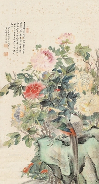 1924年作 花卉 镜片 设色纸本