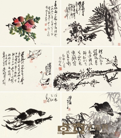 花卉 册页 设色纸本 尺寸不一