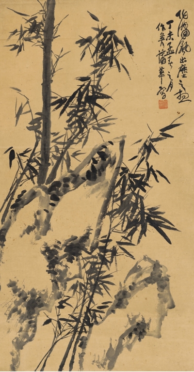 蒲华     1907年作 竹石图
