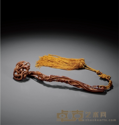 清 黄杨木雕佛手如意摆件 长28.2cm