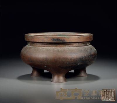 清 曹锟旧藏宣德年制款铜鬲式炉 高13.3cm