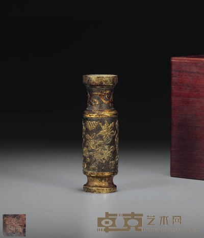 清 胡文明制款铜多宝香瓶 高10.6cm